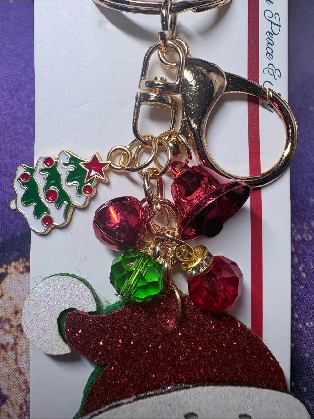❤️💚🤍 Set of two Festive Red & White Snowman Keychain and/or bag charms NWT